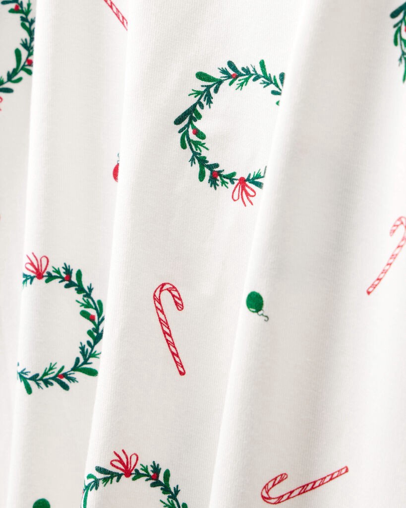 slide 2 of 3, Carter's Kid Wreath PurelySoft Long-Sleeve Snug Fit 2-Piece Pajamas - White Cream 5, 2 pc