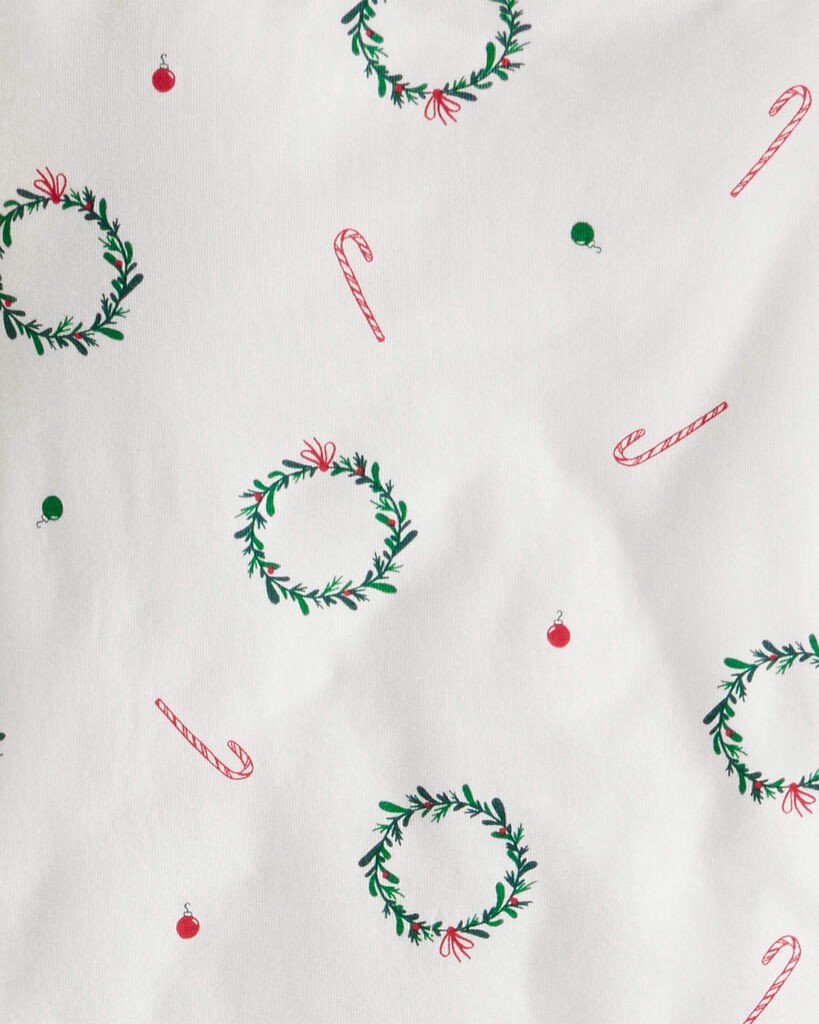 slide 3 of 3, Carter's Kid Wreath PurelySoft Long-Sleeve Snug Fit 2-Piece Pajamas - White Cream 5, 2 pc