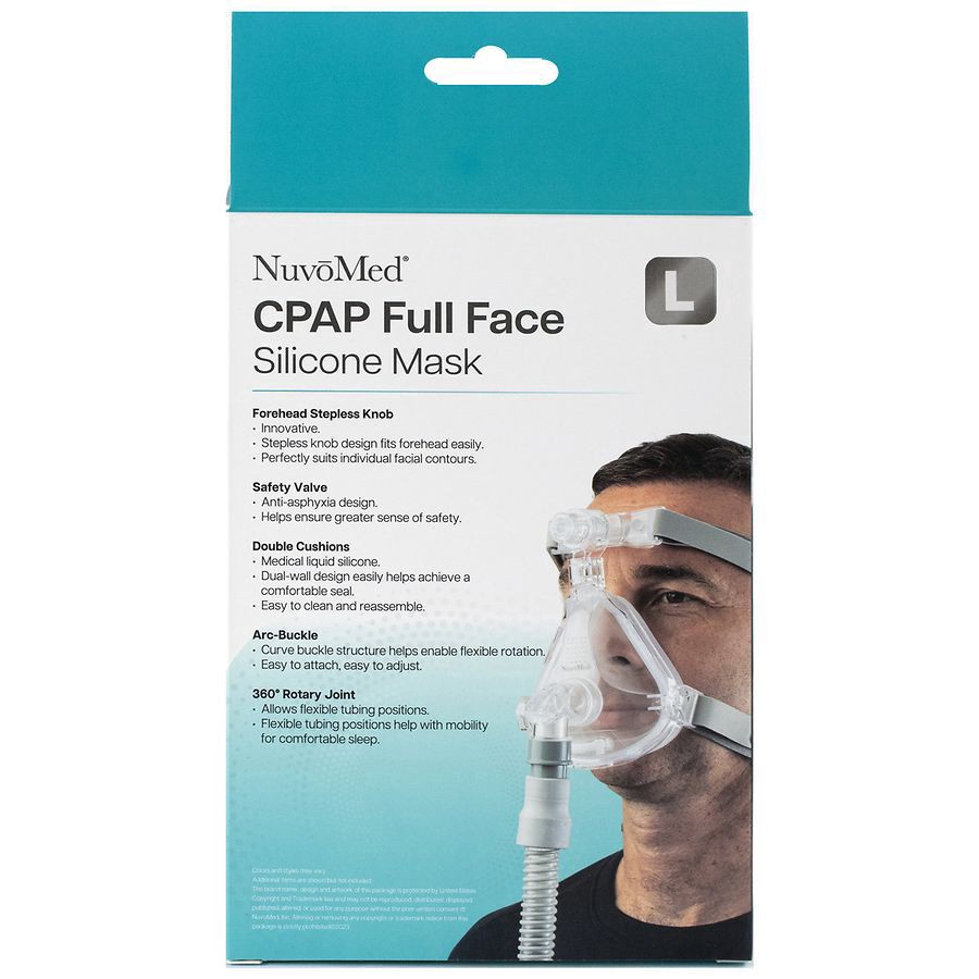 slide 2 of 3, NuvoMed CPAP Full Face Silicone Mask Large 1 ea, 1 ct
