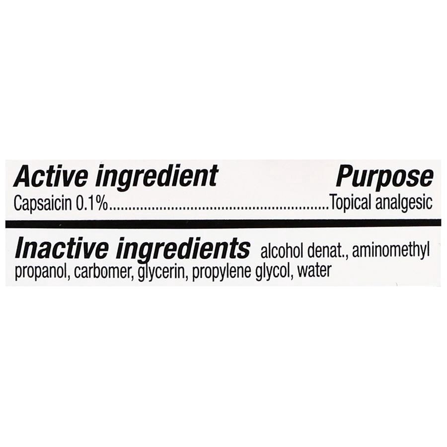 slide 3 of 5, Walgreens Arthritis Pain Relief Capsaicin 0.1% Topical Analgesic Gel, 2.5 oz