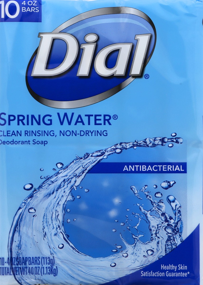 slide 13 of 13, Dial Antibacterial Spring Water Deodorant Soap 10 ea, 10 ct