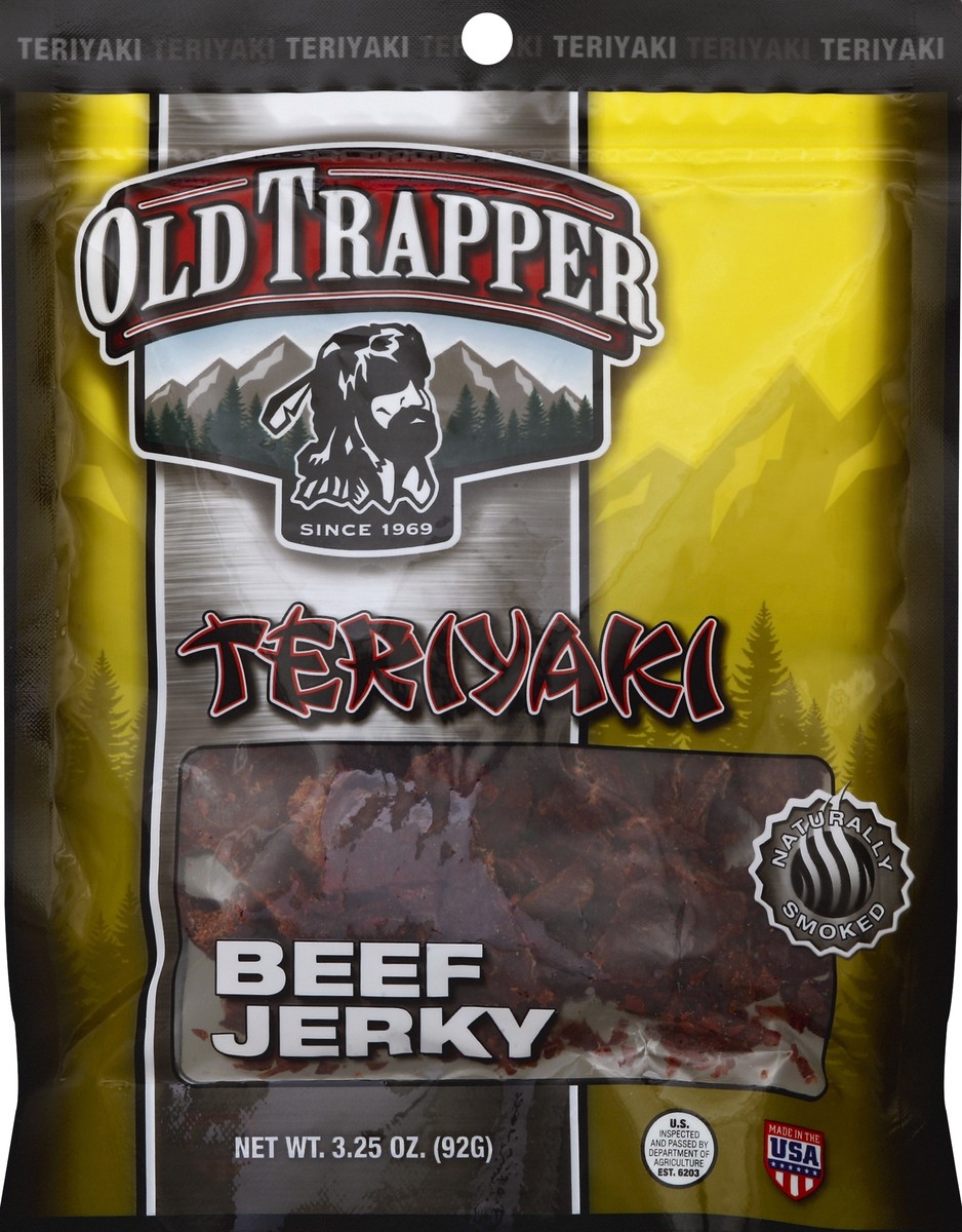 slide 3 of 3, Old Trapper Beef Jerky, Teriyaki, 3.25 oz