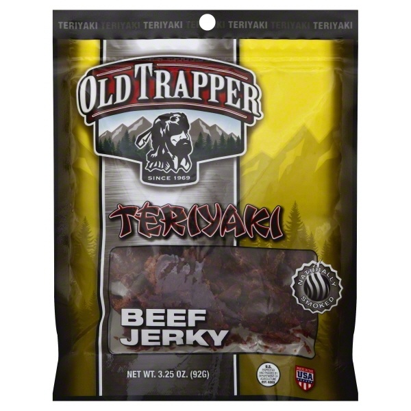 slide 1 of 3, Old Trapper Beef Jerky, Teriyaki, 3.25 oz