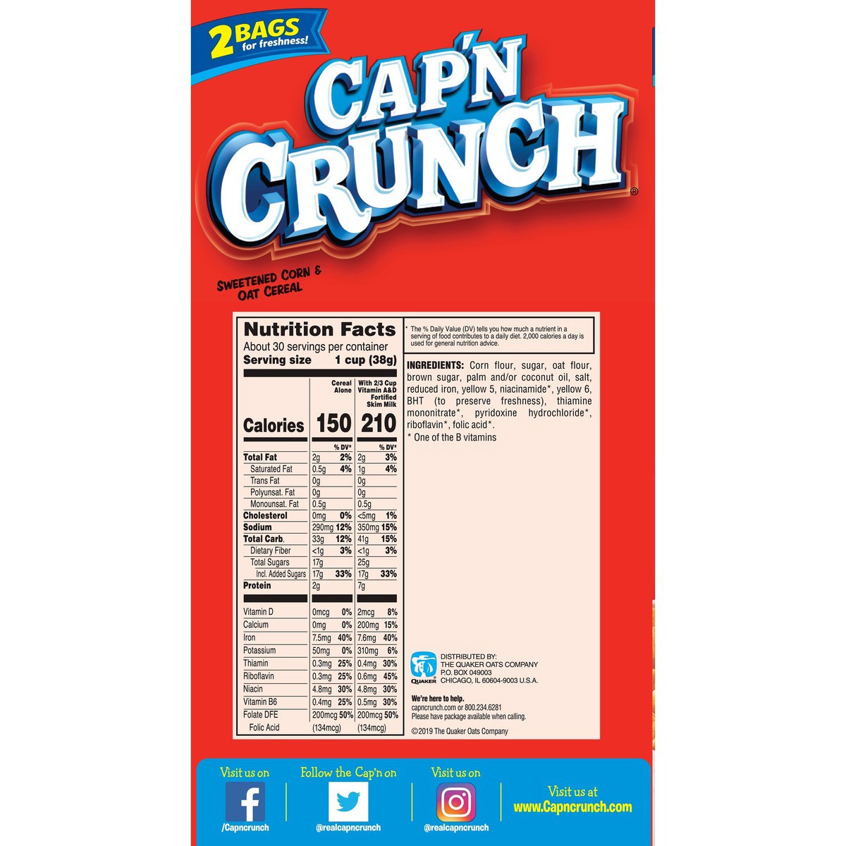 slide 10 of 10, Cap'n Crunch Cereal, 2.5 lb