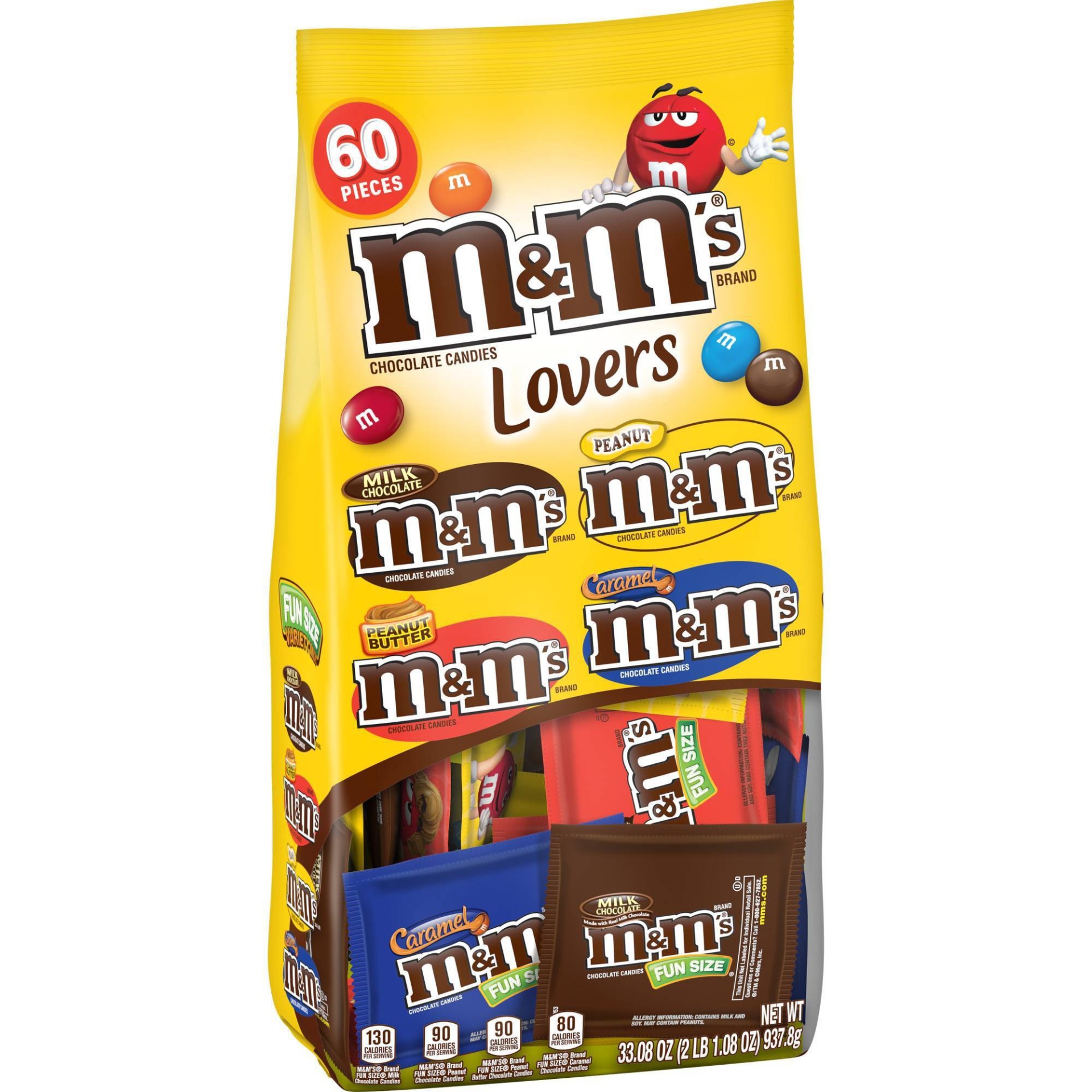 slide 1 of 7, M&M's Chocolate Candy Fun Size Variety Assorted Mix Bag, 60 ct; 33.08 oz
