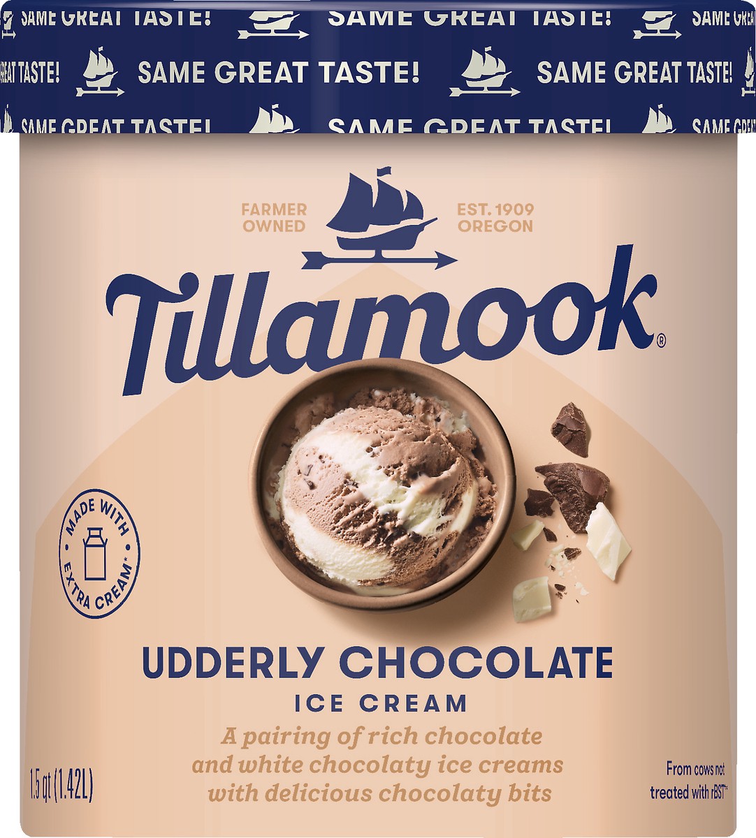 slide 1 of 1, Tillamook Udderly Chocolate Ice Cream 1.5 qt, 1.5 qt