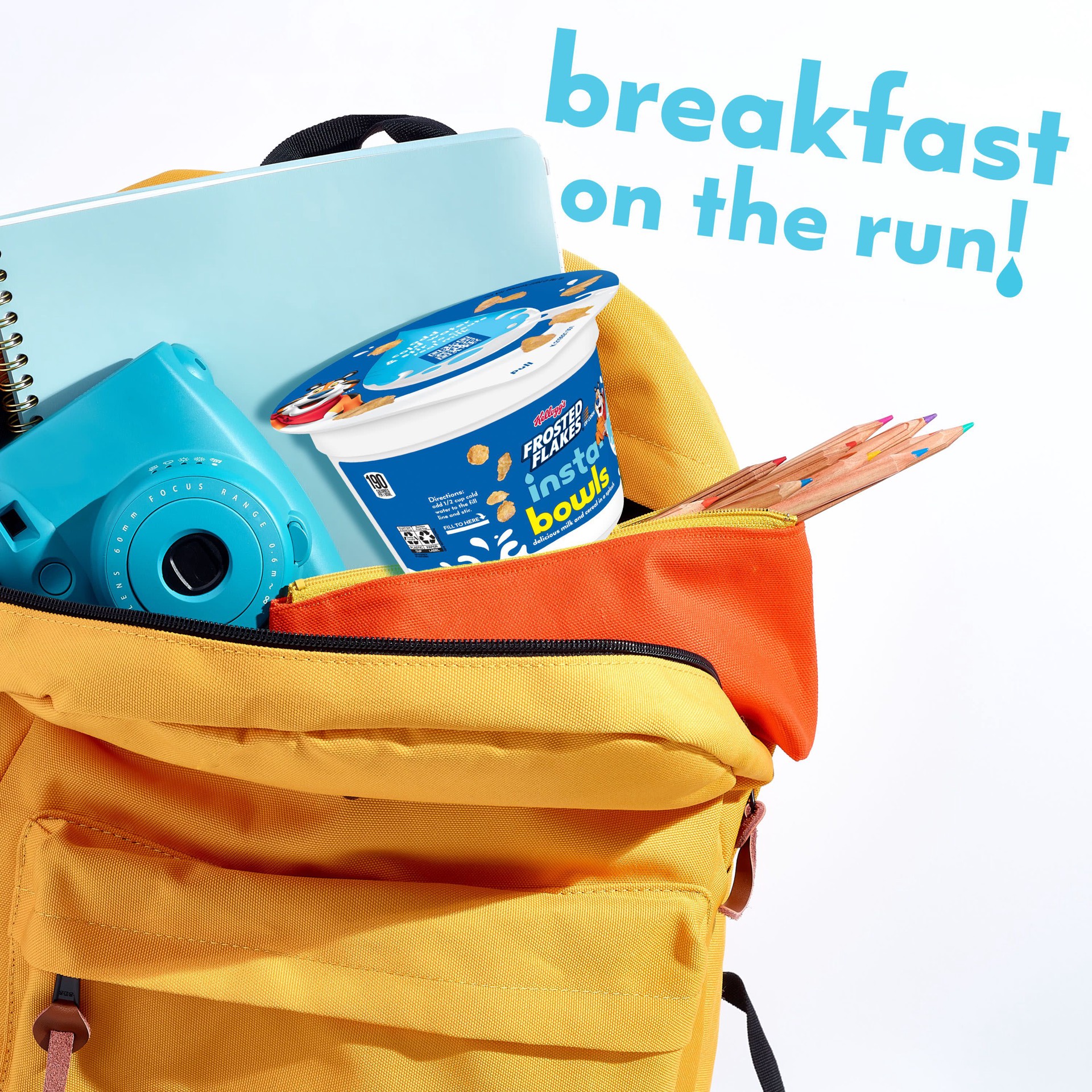 slide 5 of 5, Frosted Flakes Kellogg's Frosted Flakes Insta-Bowls Cold Breakfast Cereal, Instant Cereal, Kids Snacks, Original, 1.6oz Cup (1 Cup), 1.6 oz