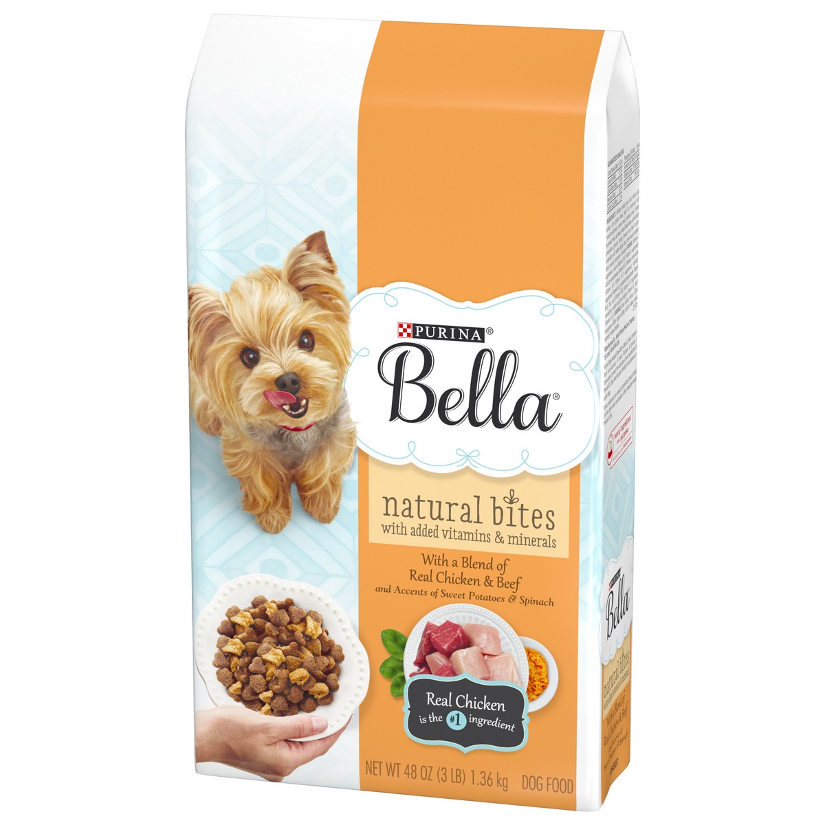 slide 12 of 12, Bella Purina Bella Natural Small Breed Dry Dog Food, Natural Bites With Real Chicken & Beef, 3 lb