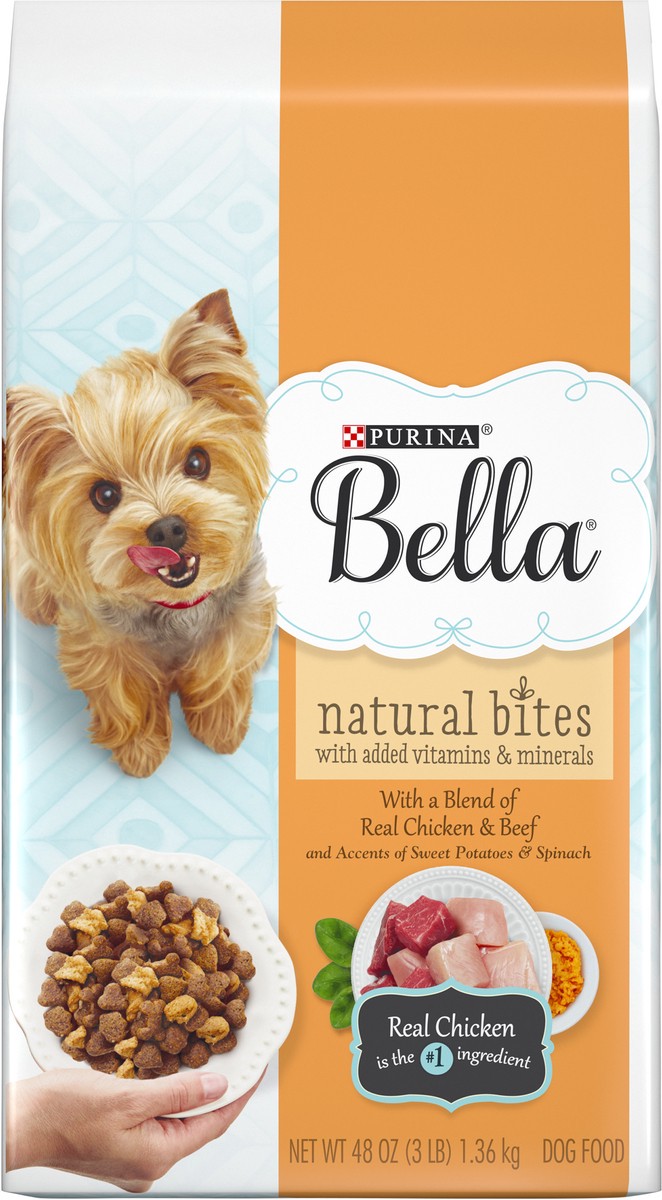 slide 4 of 12, Bella Purina Bella Natural Small Breed Dry Dog Food, Natural Bites With Real Chicken & Beef, 3 lb