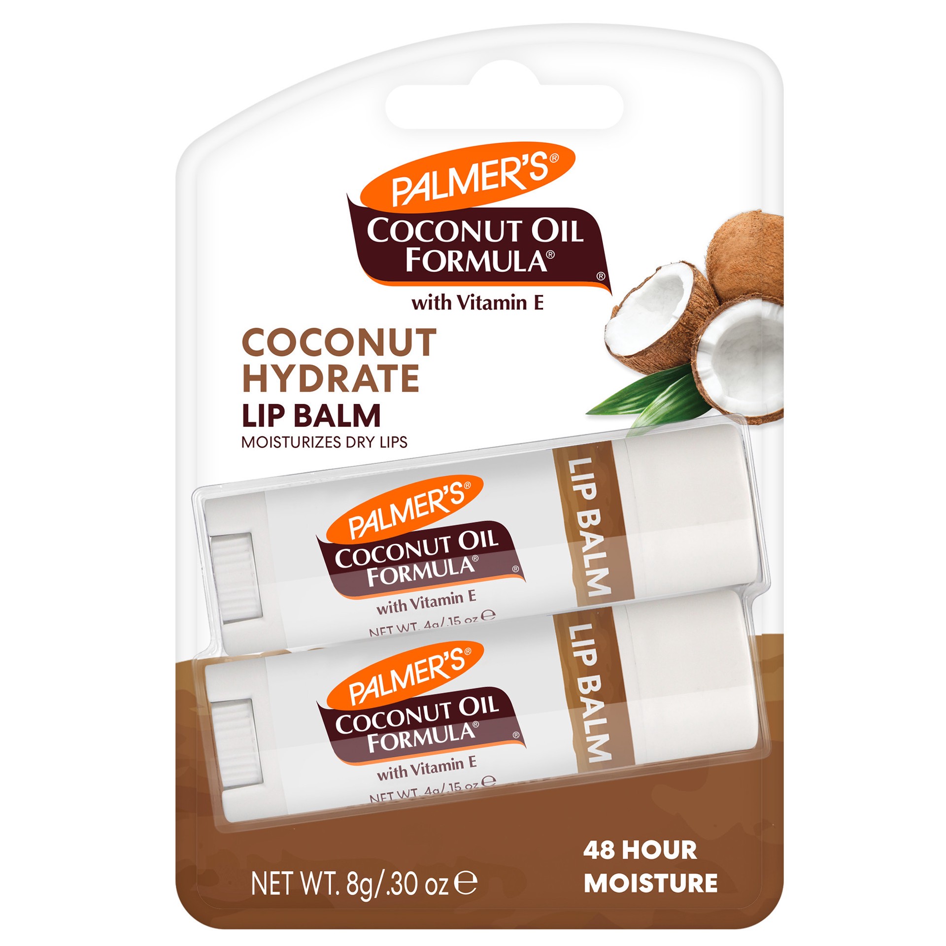 slide 1 of 1, Palmer's Coconut Oil Formula Coconut Oil Lip Balm Twin Pack , .30 oz., 2 ct