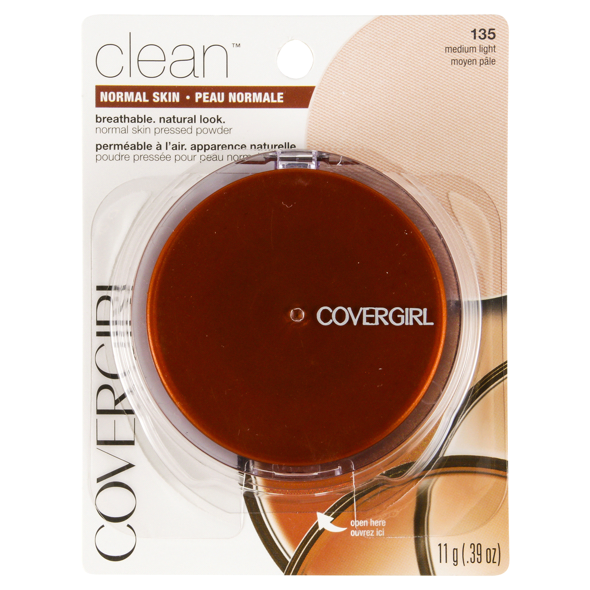 slide 3 of 4, Covergirl 135 Medium Light Clean Normal Skin Pressed Powder, 1 ct