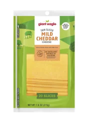 Giant Eagle Mild Cheddar Thin Sliced Cheese - 7.6 oz