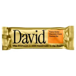 DAVID Peanut Butter Chocolate Chunk Flavored Bar 2.19 oz
