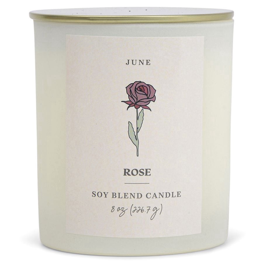 slide 1 of 1, Modern Expressions Birth Month Flower Candle, June, 8 oz