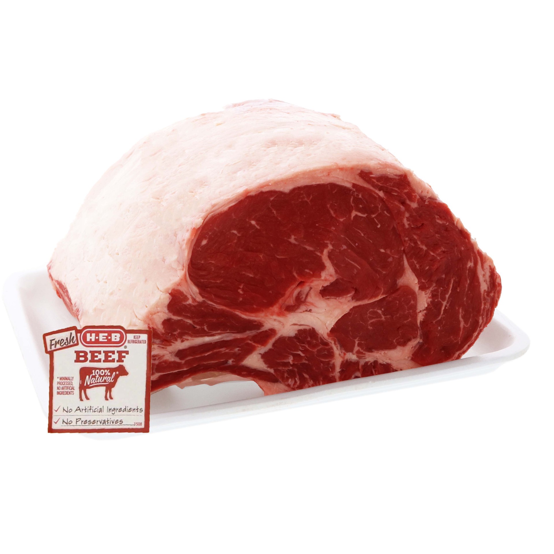 slide 1 of 1, H-E-B Beef Bone-In Ribeye Roast, Large End 3-Rib, USDA Select, per lb