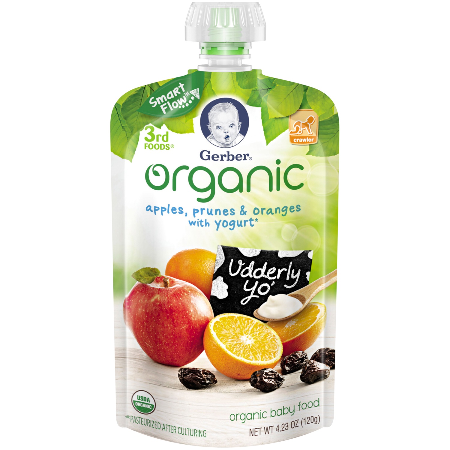 slide 1 of 2, Gerber Organic 3rd Foods Baby Food, Apples, Prunes & Oranges with Yogurt, 4.23 oz