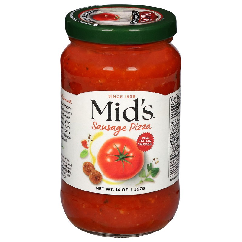 slide 1 of 5, Mid's Sausage Pizza Sauce 14 oz, 14 oz