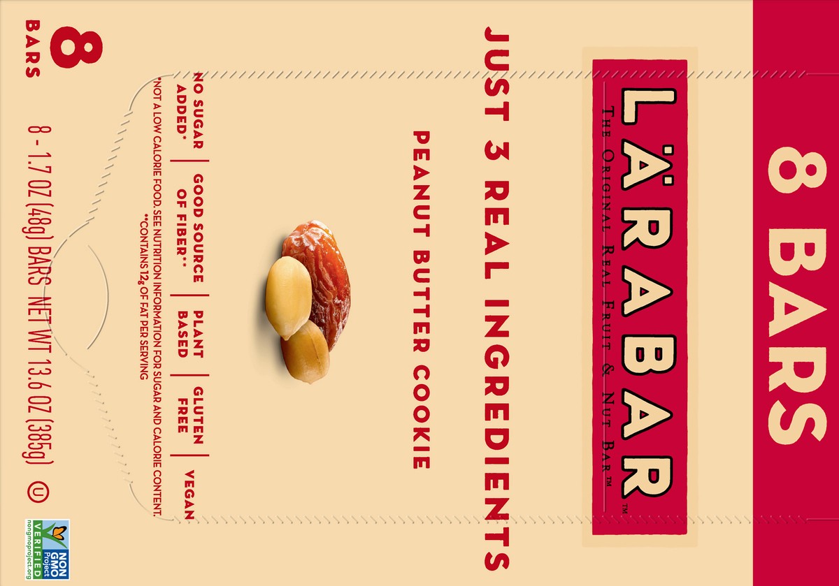 slide 4 of 9, LÄRABAR Peanut Butter Cookie Fruit & Nut Bar 8 ea, 8 ct