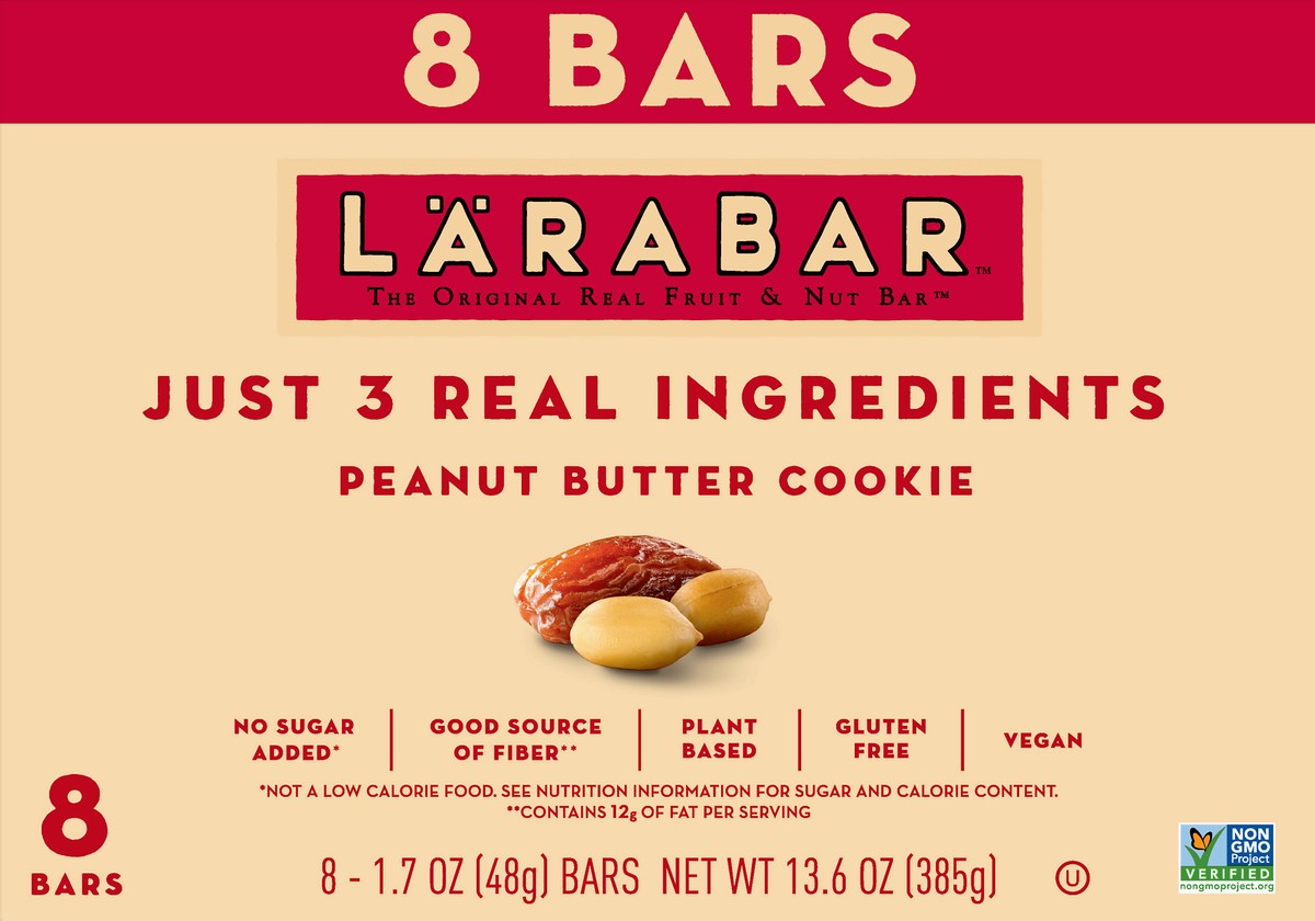 slide 6 of 9, LÄRABAR Peanut Butter Cookie Fruit & Nut Bar 8 ea, 8 ct