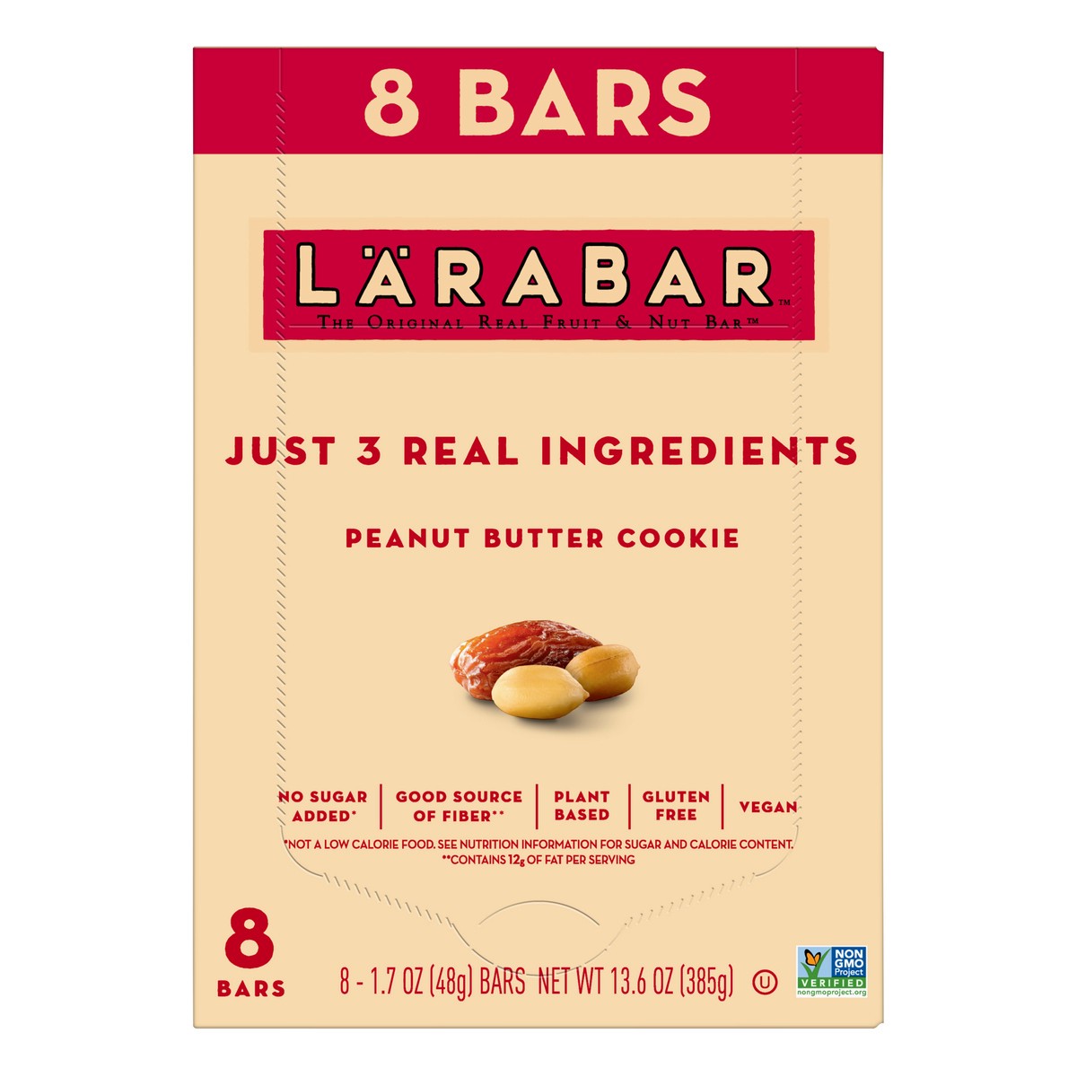 slide 1 of 9, LÄRABAR Peanut Butter Cookie Fruit & Nut Bar 8 ea, 8 ct; 1.7 oz