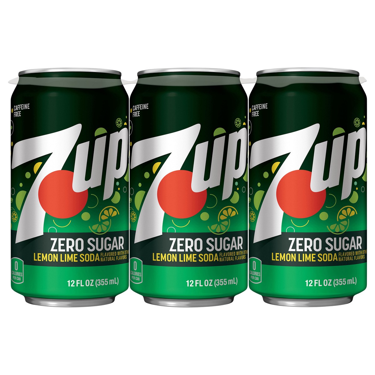 slide 1 of 5, 7UP Zero Sugar Lemon Lime Soda, 12 fl oz cans, 6 pack, 6 ct