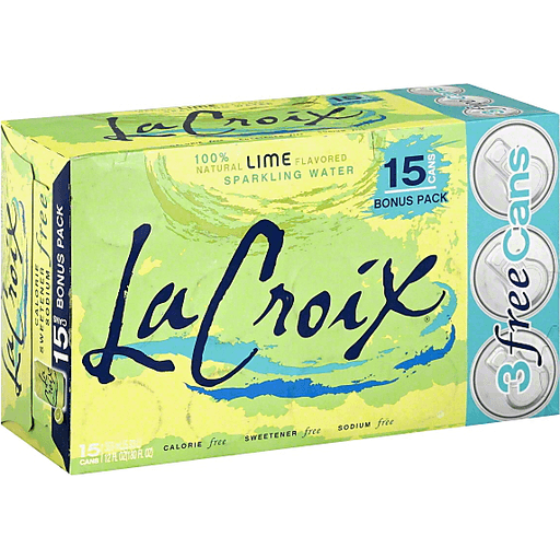 slide 2 of 3, La Croix Lime Flavored Sparkling Water, 15 ct; 12 fl oz