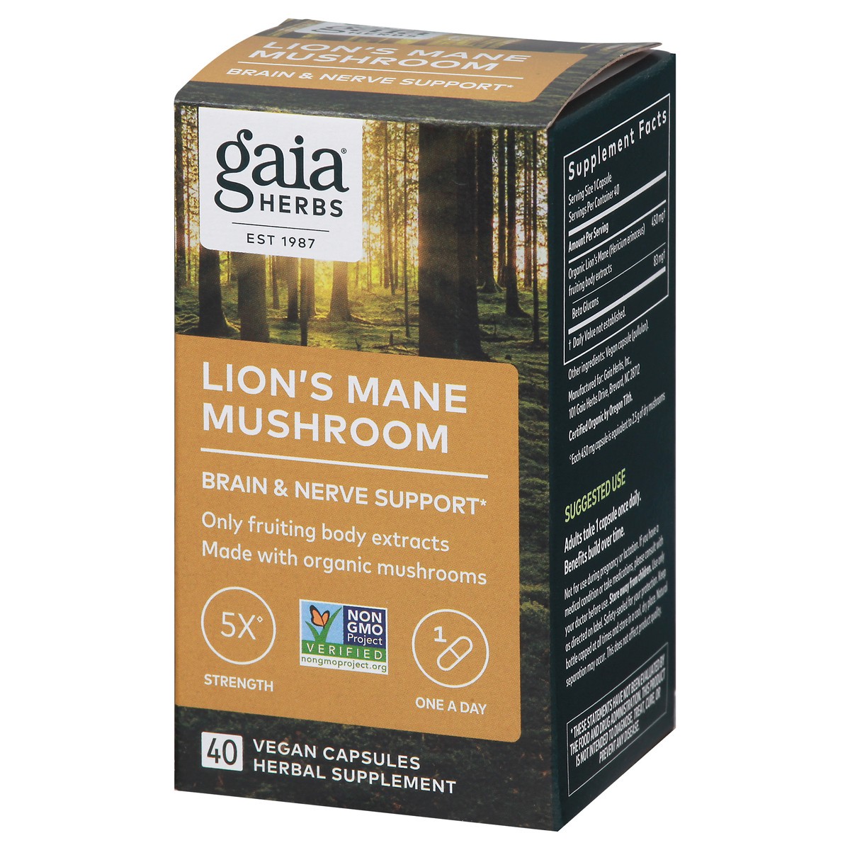 slide 9 of 13, Gaia Herbs Lion's Mane Mushroom 40 Vegan Capsules, 40 ct