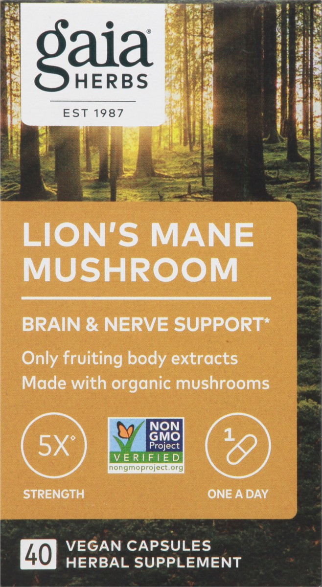 slide 2 of 13, Gaia Herbs Lion's Mane Mushroom 40 Vegan Capsules, 40 ct