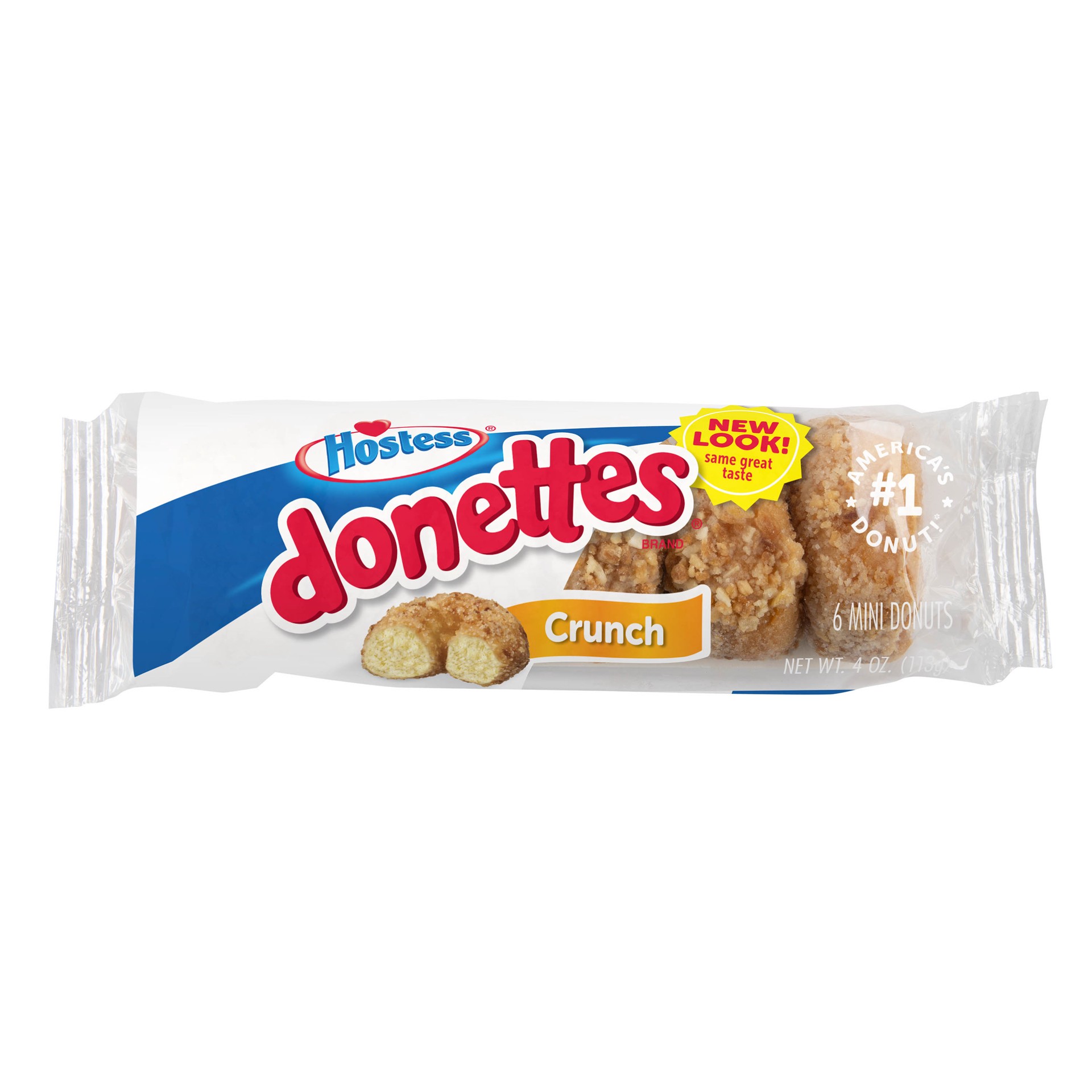 slide 1 of 11, HOSTESS Crunch DONETTES Donuts Single Serve, 6 Count, 4 oz, 4 oz