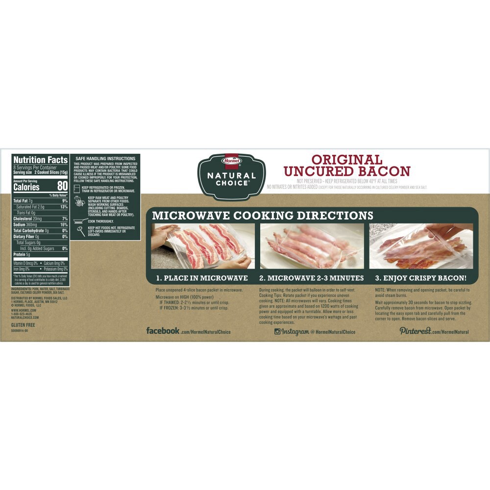 slide 3 of 3, Hormel Natural Choice Microwave Ready Bacon, 4 ct