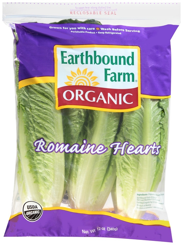 slide 1 of 1, Earthbound Farm Lettuce Romaine Hearts, 3 ct