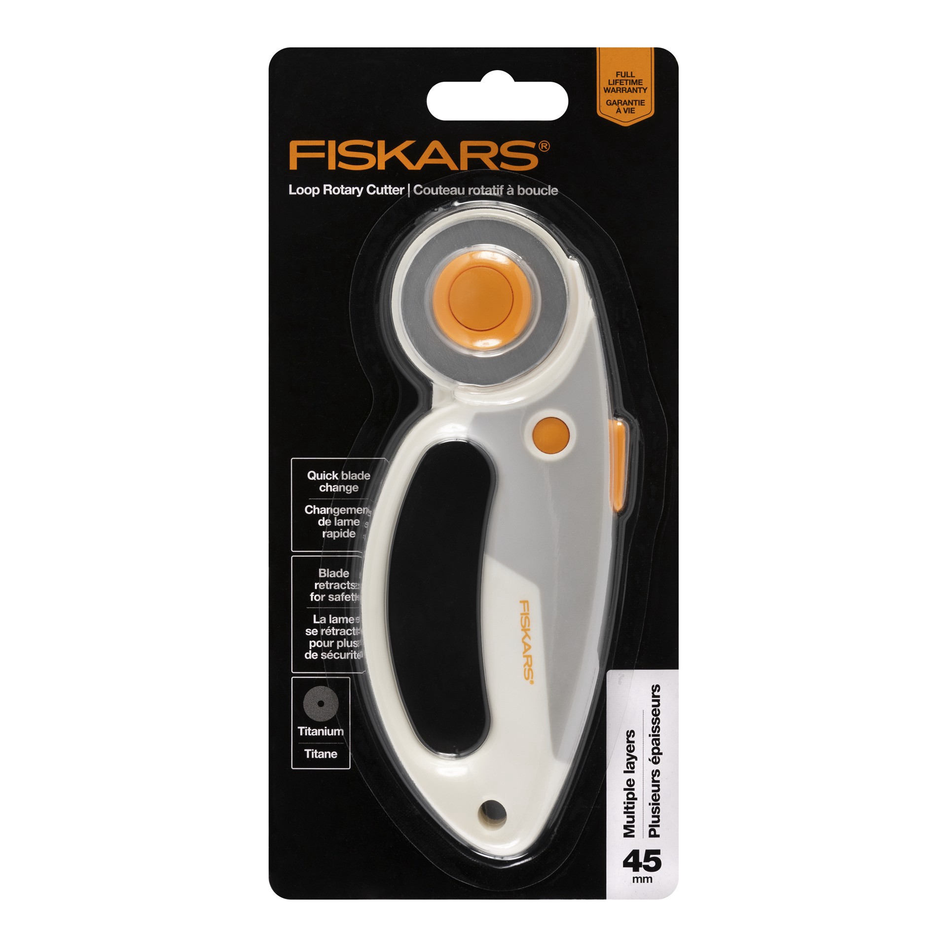slide 5 of 9, Fiskars 45mm Multiple Layers Loop Rotary Cutter, 45 mm