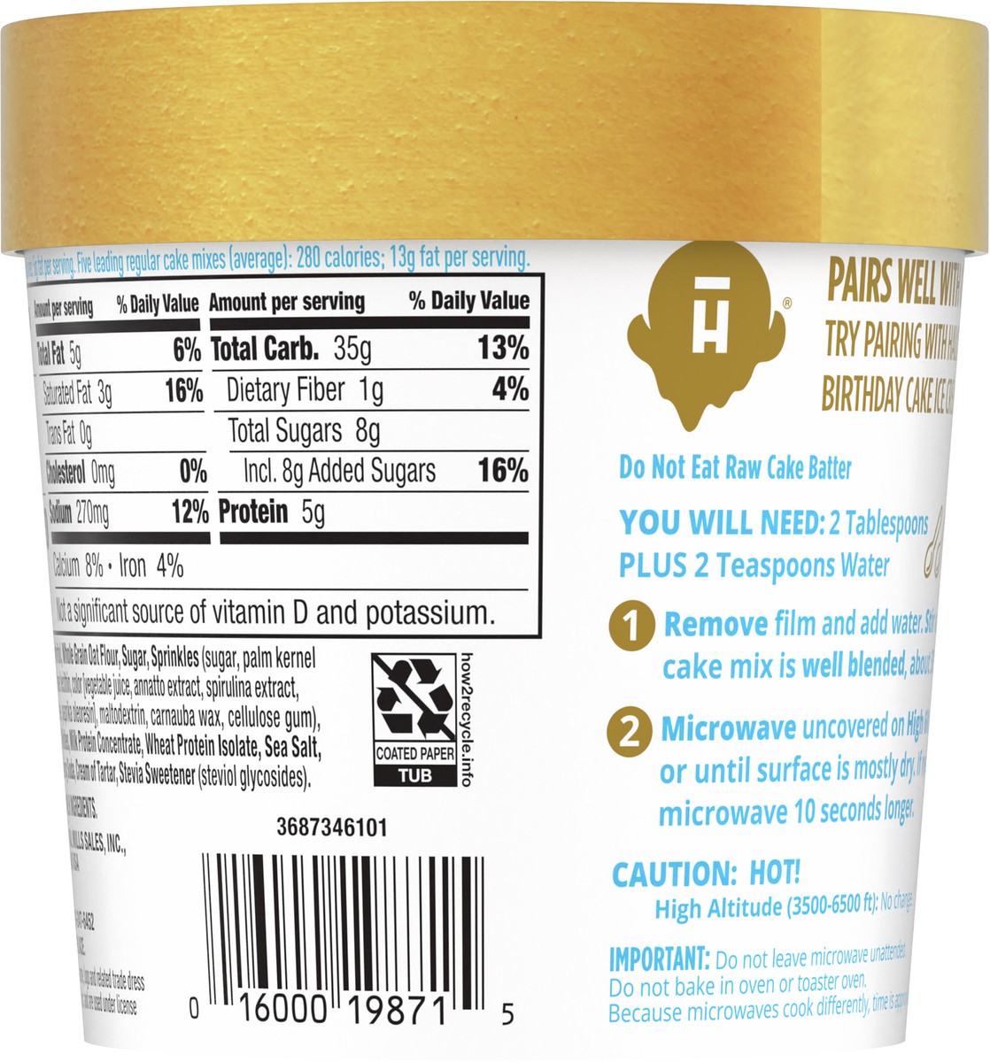 slide 7 of 13, Halo Top Single Serving Birthday Cake Light Cake Mix, 1.76 oz., 1.76 oz