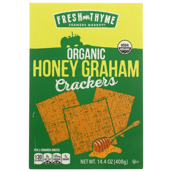 slide 1 of 1, Fresh Thyme Farmers Market Organic Honey Graham Crackers, 14.4 oz