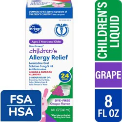 Kroger Children's Loratadine Allergy Relief Sugar Free Grape Flavor Liquid