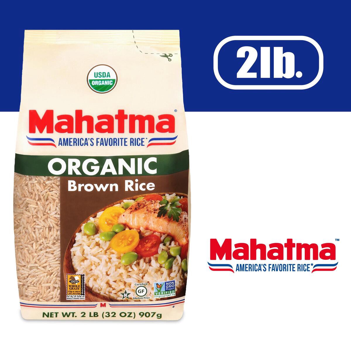 slide 1 of 5, Mahatma Organic Brown Rice, 2 lb