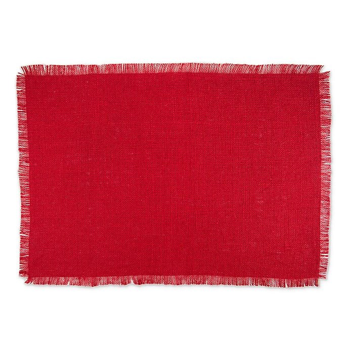 slide 1 of 3, Design Imports Jute Placemats - Red, 6 ct