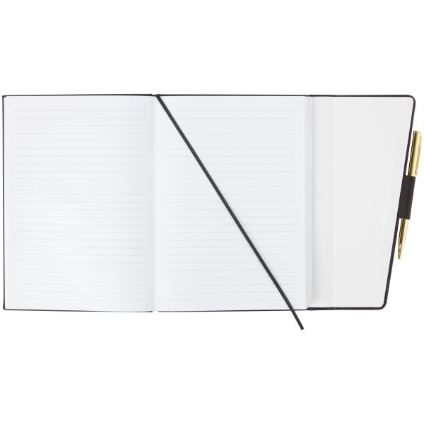 slide 2 of 2, C.R. Gibson Leatherette Journal With Pen, 5-1/2"" X 8-1/2"", College Ruled, 256 Pages (128 Sheets), Black, 128 ct