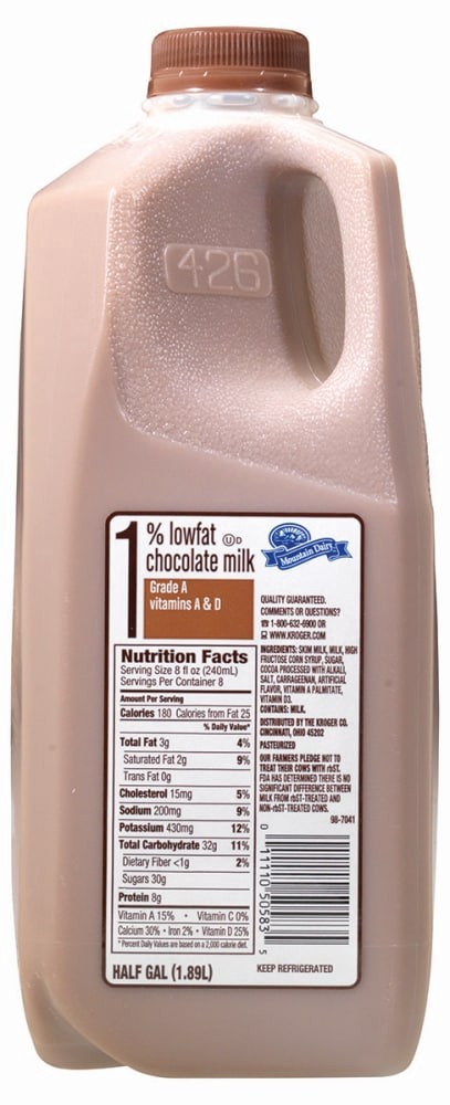 slide 1 of 1, Mountain Dairy Lowfat Chocolate Milk, 1/2 gal