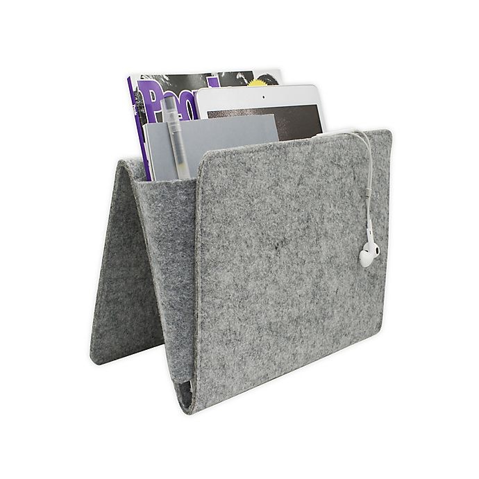 slide 1 of 5, Kikkerland Bedside Felt Caddy Pocket - Grey, 1 ct