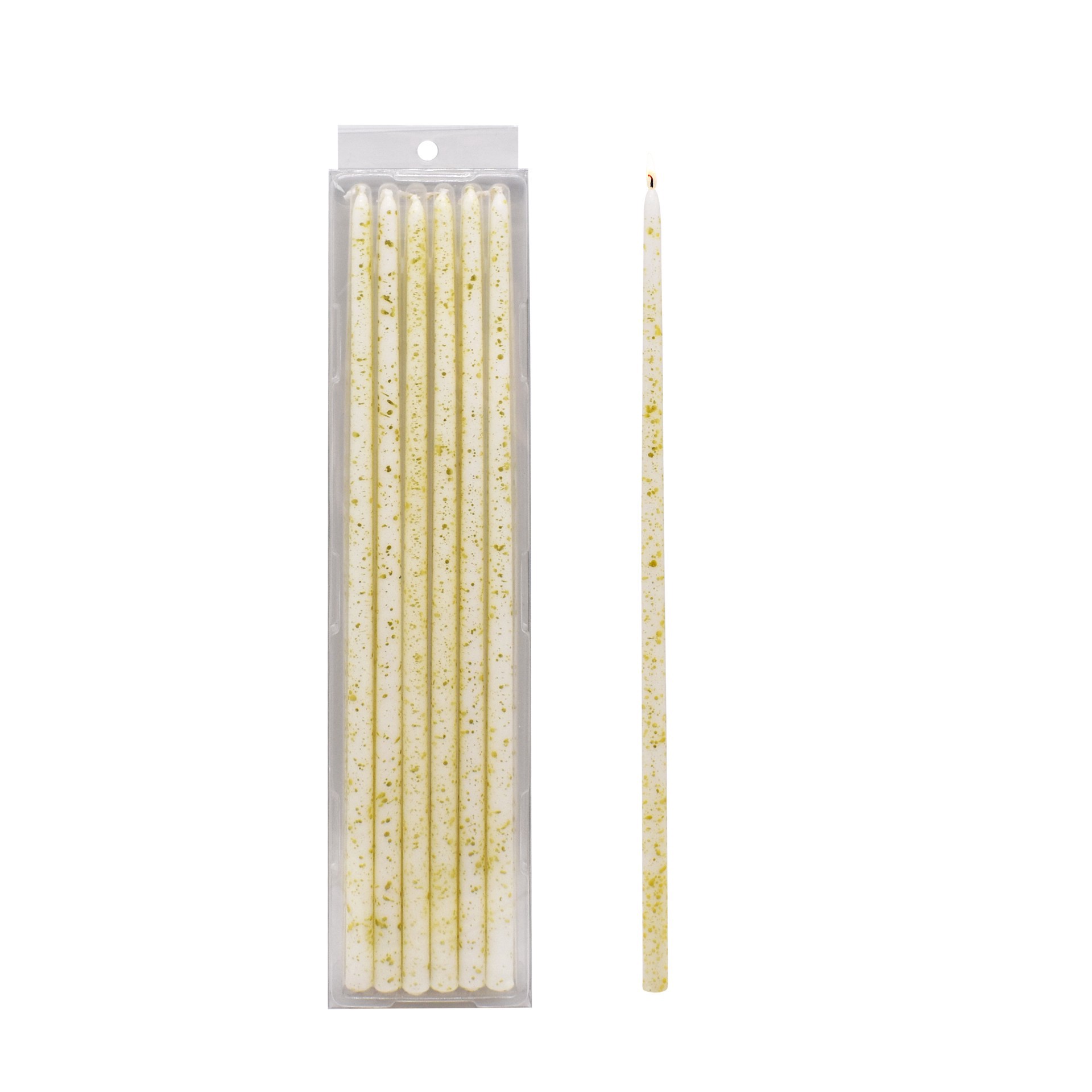 slide 3 of 3, 11.5" White Speckled Narrow Taper Candles, 12ct. By Ashland, 12 ct