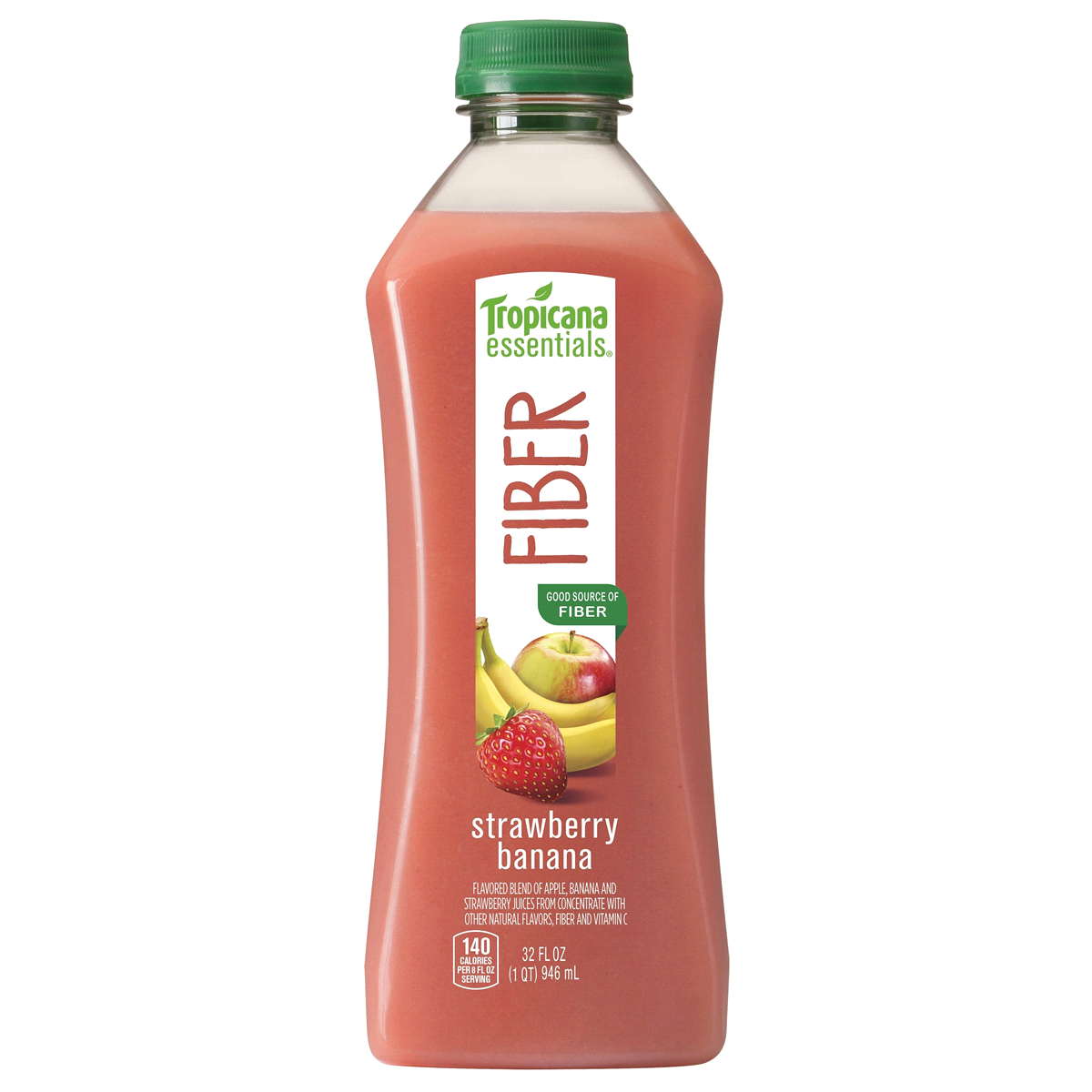 slide 1 of 1, Tropicana Essentials Probiotics 100% Juice, Strawberry Banana, 32 fl oz