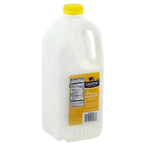 slide 1 of 1, Lucerne Milk Lowfat 1% Milkfat - Half Gallon, 1 ct