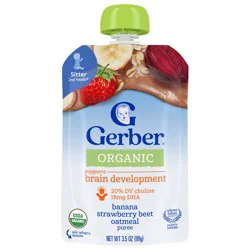 Gerber Toddler Baby Food, Banana Strawberry Beet Oatmeal, 3.5 oz Pouch