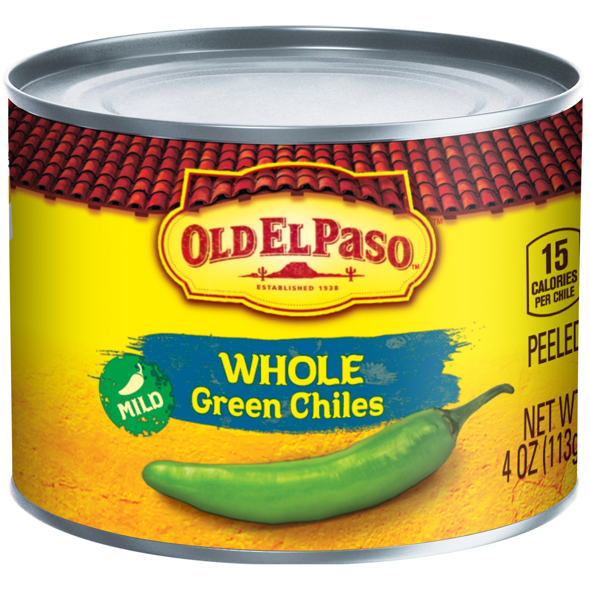 slide 1 of 1, Old El Paso Whole Peeled Green Chiles, 4 oz