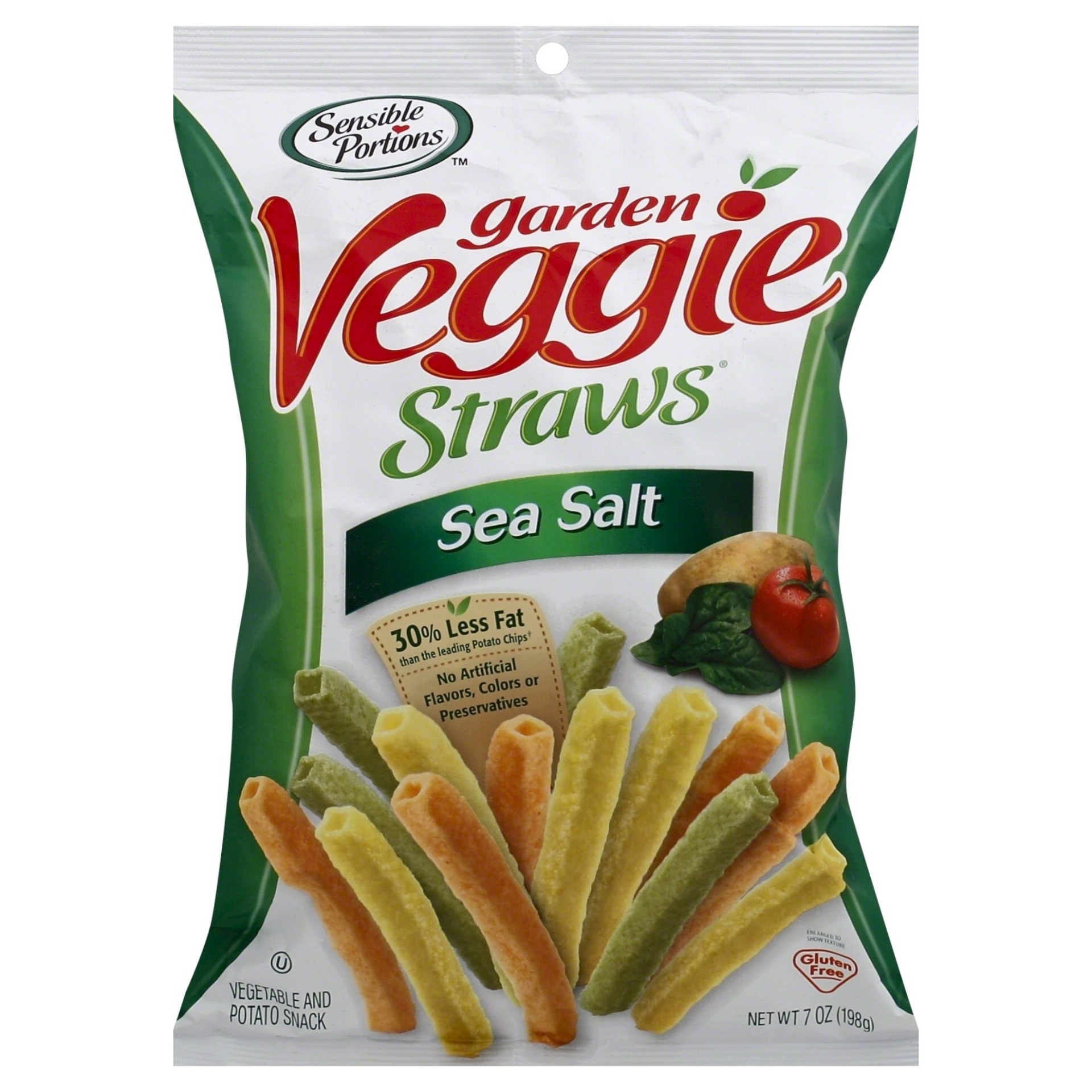 slide 1 of 3, Sensible Portions Sea Salt Garden Veggie Straws, 7 oz