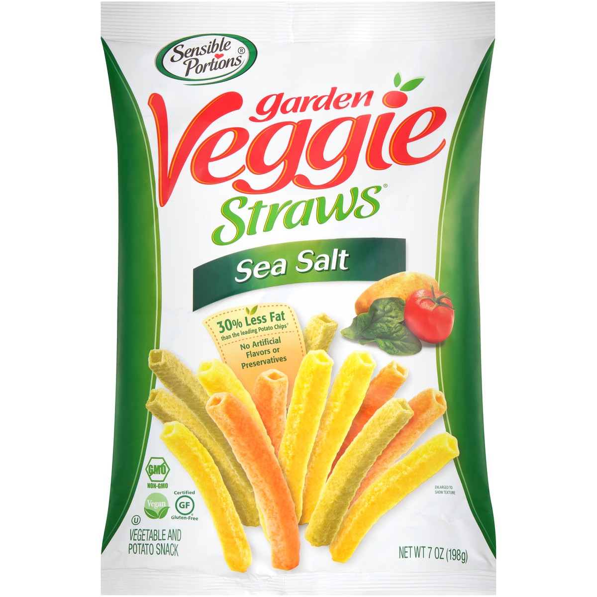 slide 4 of 7, Sensible Portions Garden Veggie Straws Sea Salt Vegetable & Potato Snack 7 oz. Bag, 7 oz