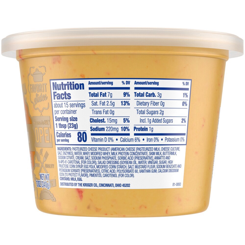 slide 3 of 3, Kroger Pimento Cheese Spread, 12 oz