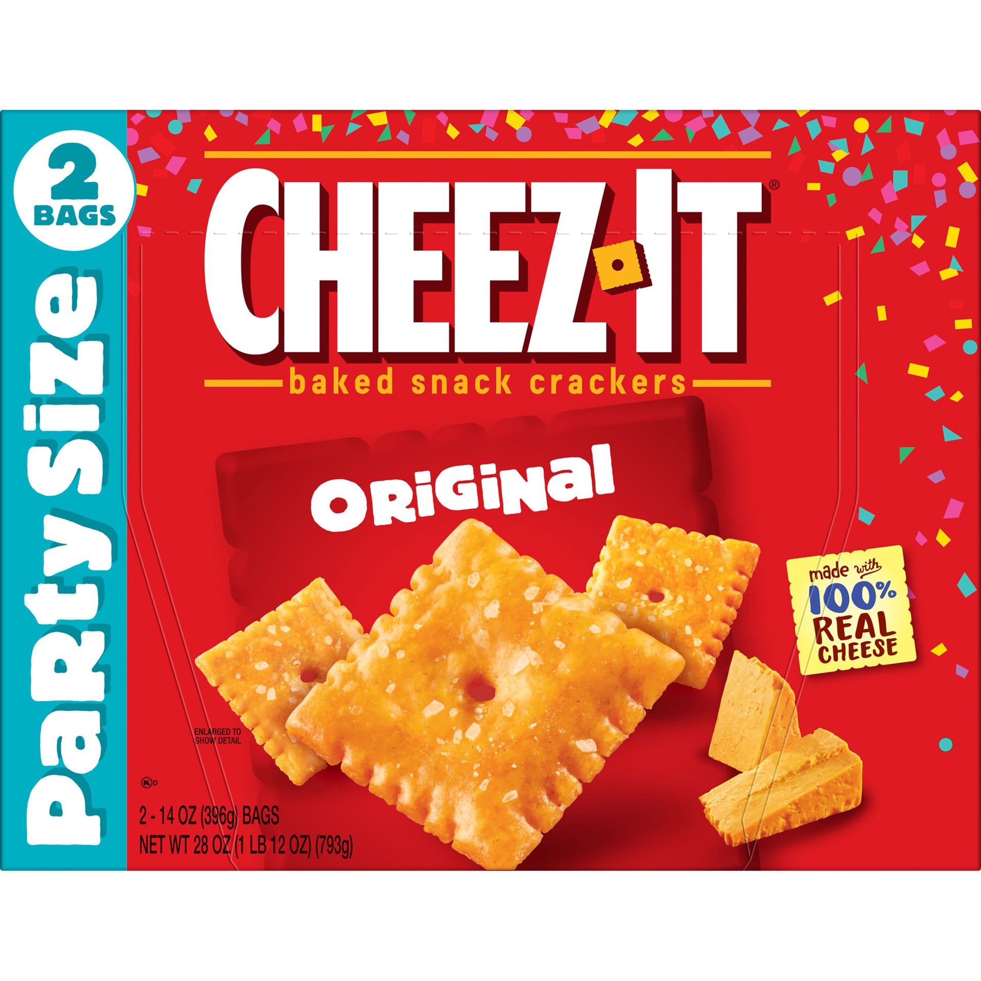 slide 4 of 5, Cheez-It Original Baked Snack Crackers 2 - 14 oz Bags, 28 oz