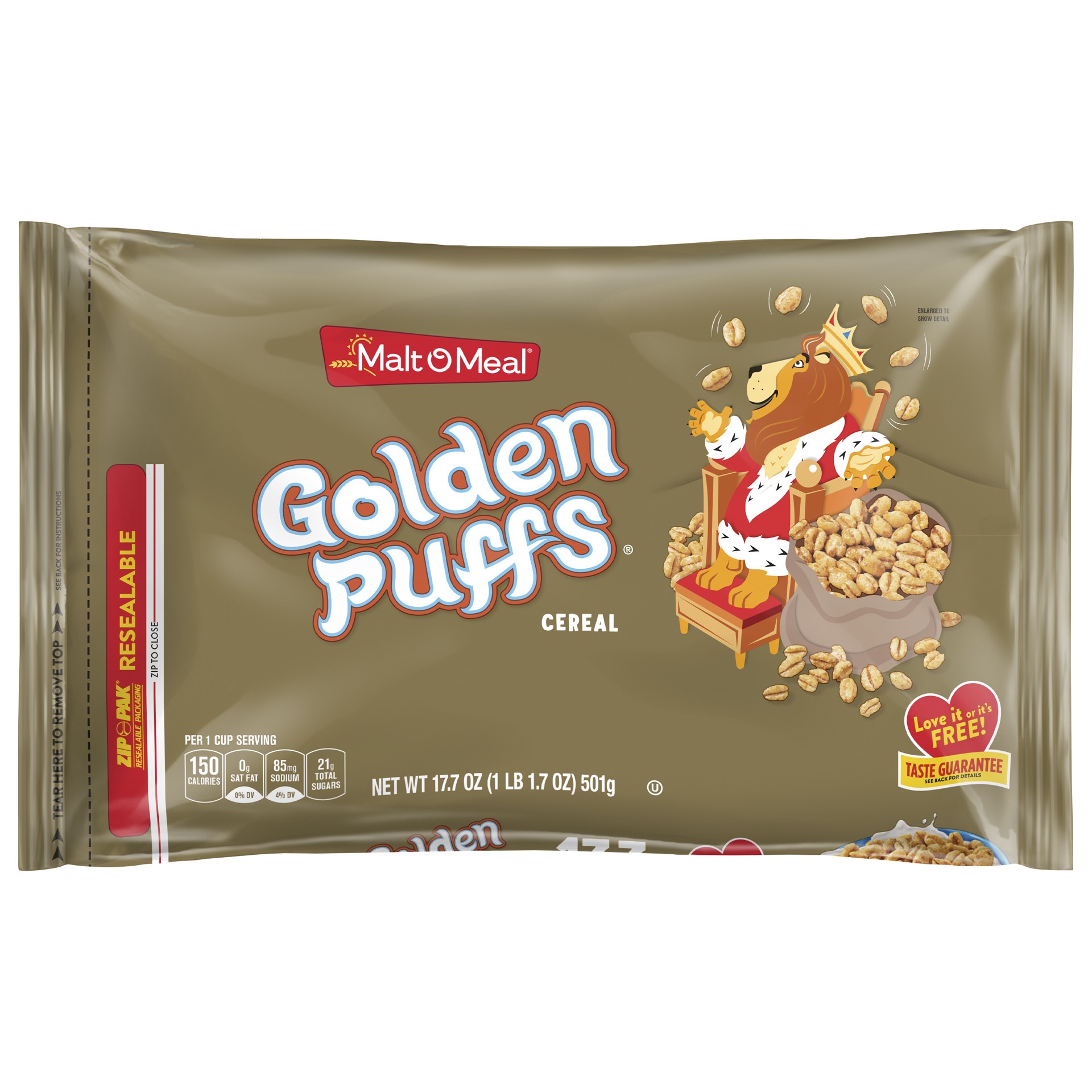 slide 1 of 7, Malt-O-Meal Golden Puffs Breakfast Cereal, Puffed Wheat Cereal, 17.7 OZ Bag, 17.7 oz